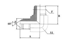 90° Elbow JIC GAS Male 60° Cone